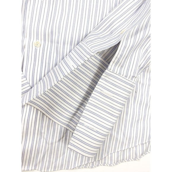 Brooks Brothers 346 Slim Fit Blue Pin Stripe Point French Cuff Men's Size 17-35 - Picture 3 of 7